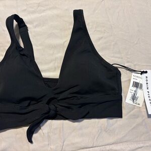 Robin Piccone Midnight Tie-Front Bralette